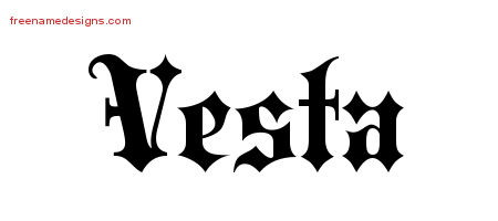 Old English Name Tattoo Designs Vesta Free