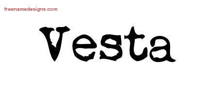 Vintage Writer Name Tattoo Designs Vesta Free Lettering