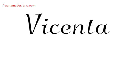 Elegant Name Tattoo Designs Vicenta Free Graphic