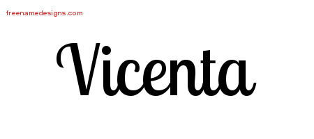 Handwritten Name Tattoo Designs Vicenta Free Download