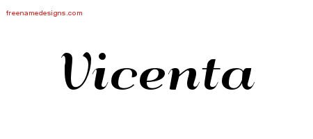 Art Deco Name Tattoo Designs Vicenta Printable