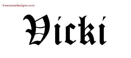 Blackletter Name Tattoo Designs Vicki Graphic Download