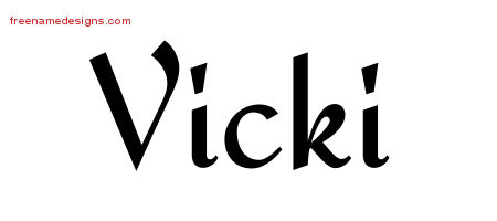 Calligraphic Stylish Name Tattoo Designs Vicki Download Free