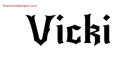 Gothic Name Tattoo Designs Vicki Free Graphic