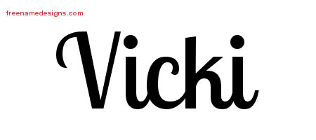 Handwritten Name Tattoo Designs Vicki Free Download