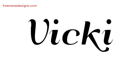 Art Deco Name Tattoo Designs Vicki Printable