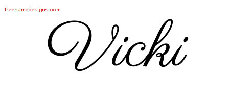 Classic Name Tattoo Designs Vicki Graphic Download