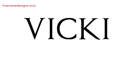 Regal Victorian Name Tattoo Designs Vicki Graphic Download