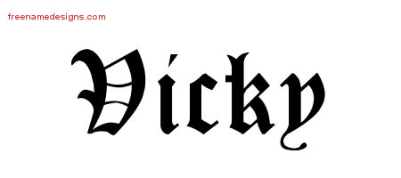 Blackletter Name Tattoo Designs Vicky Graphic Download