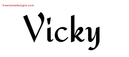 Calligraphic Stylish Name Tattoo Designs Vicky Download Free
