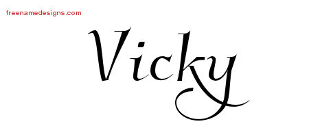 Elegant Name Tattoo Designs Vicky Free Graphic