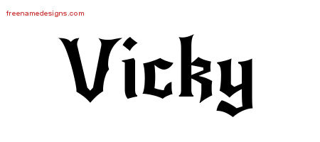 Gothic Name Tattoo Designs Vicky Free Graphic
