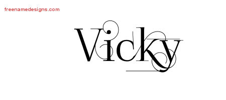 Decorated Name Tattoo Designs Vicky Free