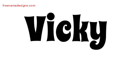 Groovy Name Tattoo Designs Vicky Free Lettering