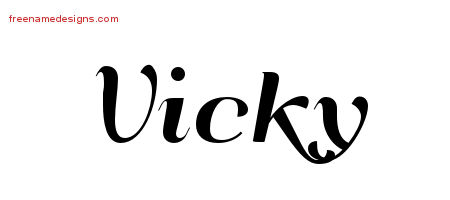 Art Deco Name Tattoo Designs Vicky Printable
