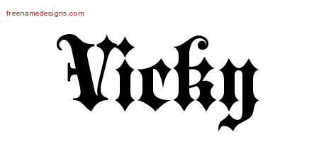 Old English Name Tattoo Designs Vicky Free