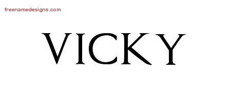 Regal Victorian Name Tattoo Designs Vicky Graphic Download