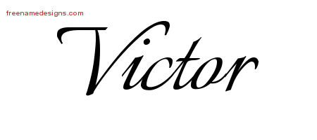 Calligraphic Name Tattoo Designs Victor Free Graphic