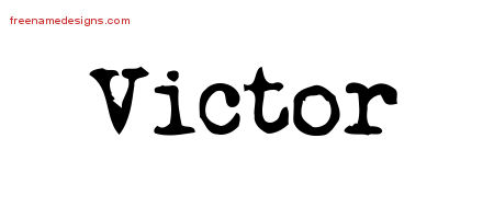 Vintage Writer Name Tattoo Designs Victor Free