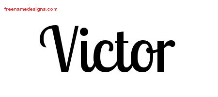 Handwritten Name Tattoo Designs Victor Free Printout