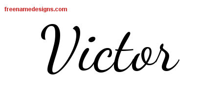 Lively Script Name Tattoo Designs Victor Free Printout