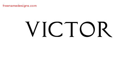 Regal Victorian Name Tattoo Designs Victor Printable