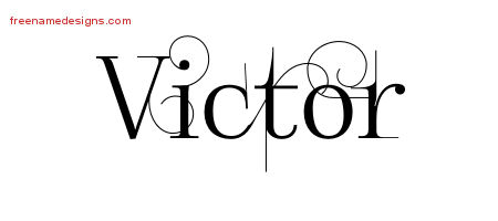 Decorated Name Tattoo Designs Victor Free Lettering