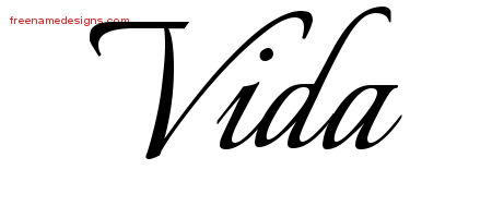 Calligraphic Name Tattoo Designs Vida Download Free