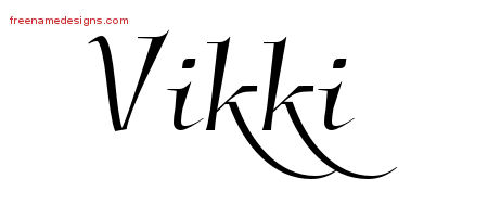 Elegant Name Tattoo Designs Vikki Free Graphic