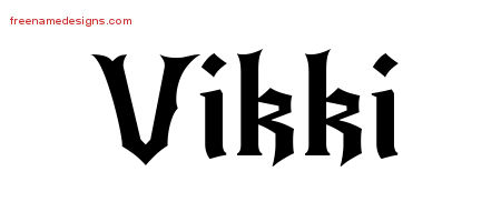 Gothic Name Tattoo Designs Vikki Free Graphic