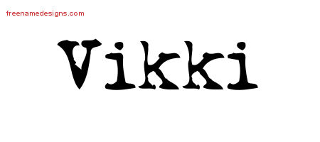 Vintage Writer Name Tattoo Designs Vikki Free Lettering