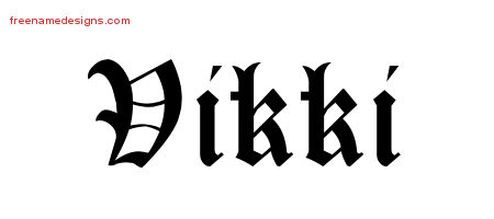 Blackletter Name Tattoo Designs Vikki Graphic Download