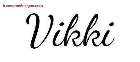 Lively Script Name Tattoo Designs Vikki Free Printout