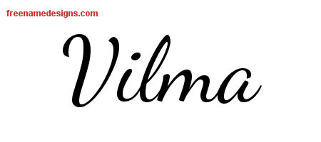Lively Script Name Tattoo Designs Vilma Free Printout