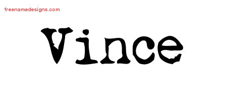 Vintage Writer Name Tattoo Designs Vince Free