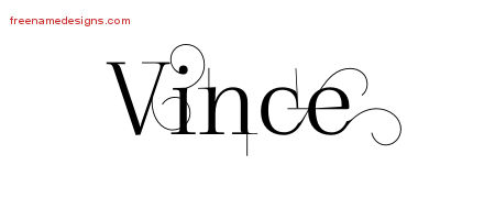 Decorated Name Tattoo Designs Vince Free Lettering