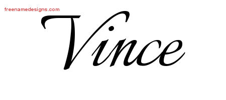 Calligraphic Name Tattoo Designs Vince Free Graphic