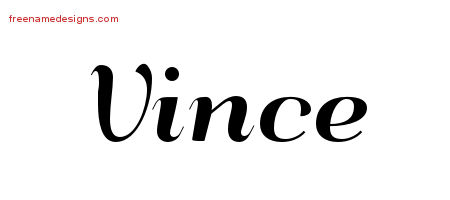 Art Deco Name Tattoo Designs Vince Graphic Download