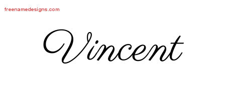Classic Name Tattoo Designs Vincent Printable