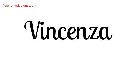 Handwritten Name Tattoo Designs Vincenza Free Download