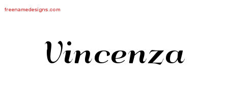 Art Deco Name Tattoo Designs Vincenza Printable