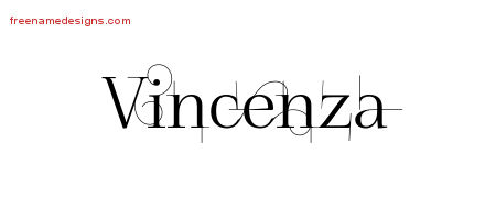 Decorated Name Tattoo Designs Vincenza Free