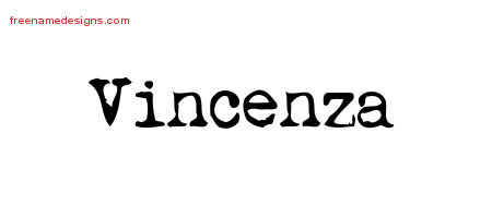 Vintage Writer Name Tattoo Designs Vincenza Free Lettering