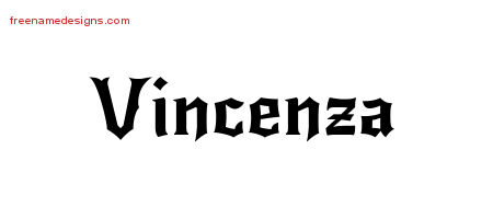 Gothic Name Tattoo Designs Vincenza Free Graphic