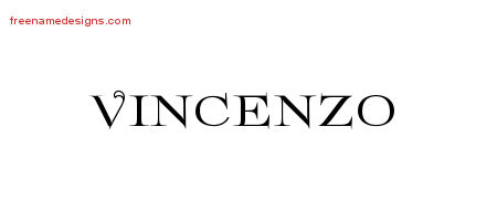 Flourishes Name Tattoo Designs Vincenzo Graphic Download