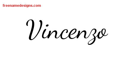 Lively Script Name Tattoo Designs Vincenzo Free Download