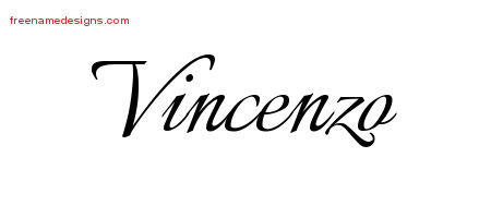 Calligraphic Name Tattoo Designs Vincenzo Free Graphic