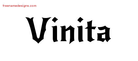 Gothic Name Tattoo Designs Vinita Free Graphic