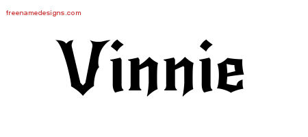 Gothic Name Tattoo Designs Vinnie Free Graphic