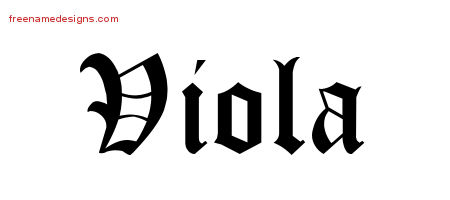 Blackletter Name Tattoo Designs Viola Graphic Download